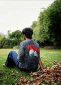 Ari Thread Work Chinar/Kashmir Acid Wash Black T-Shirt