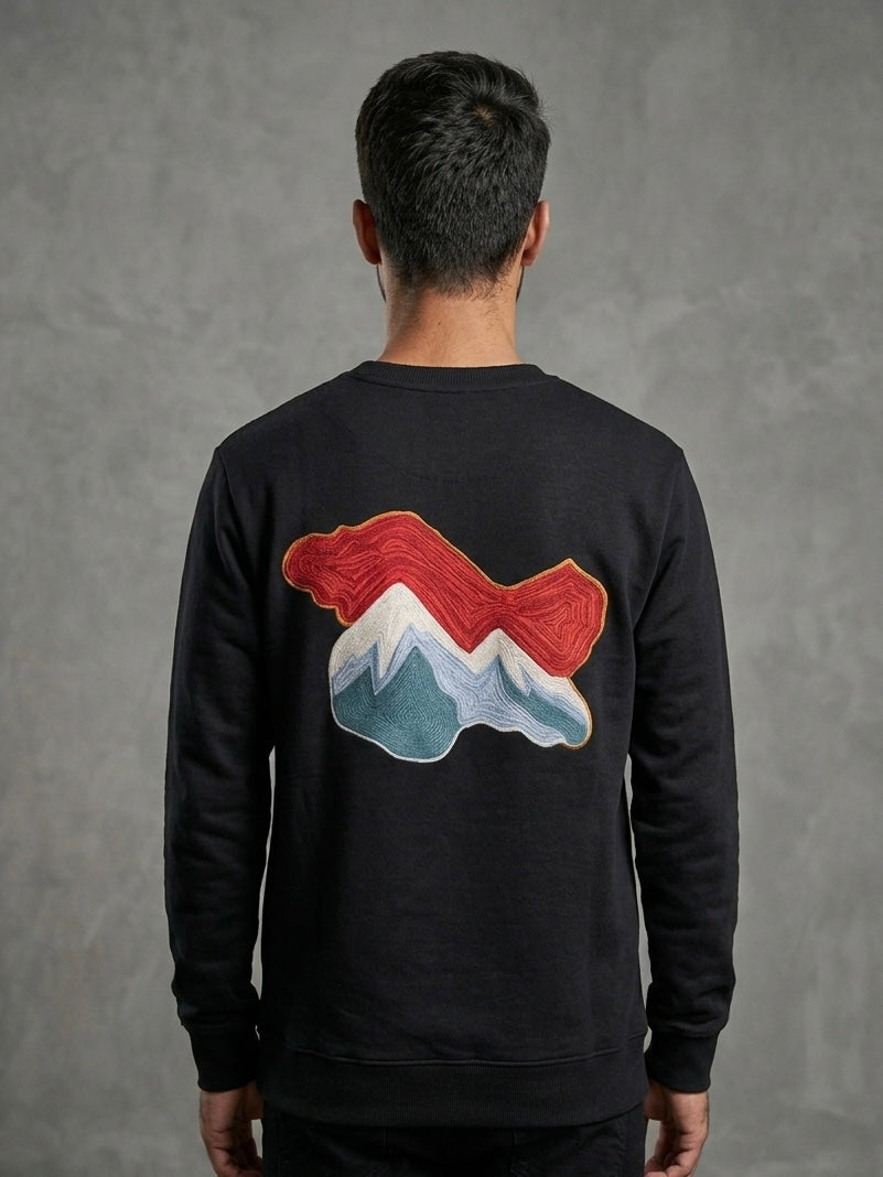 ARI THREAD WORK CHINAR/KASHMIR MOTIF SWEATSHIRT