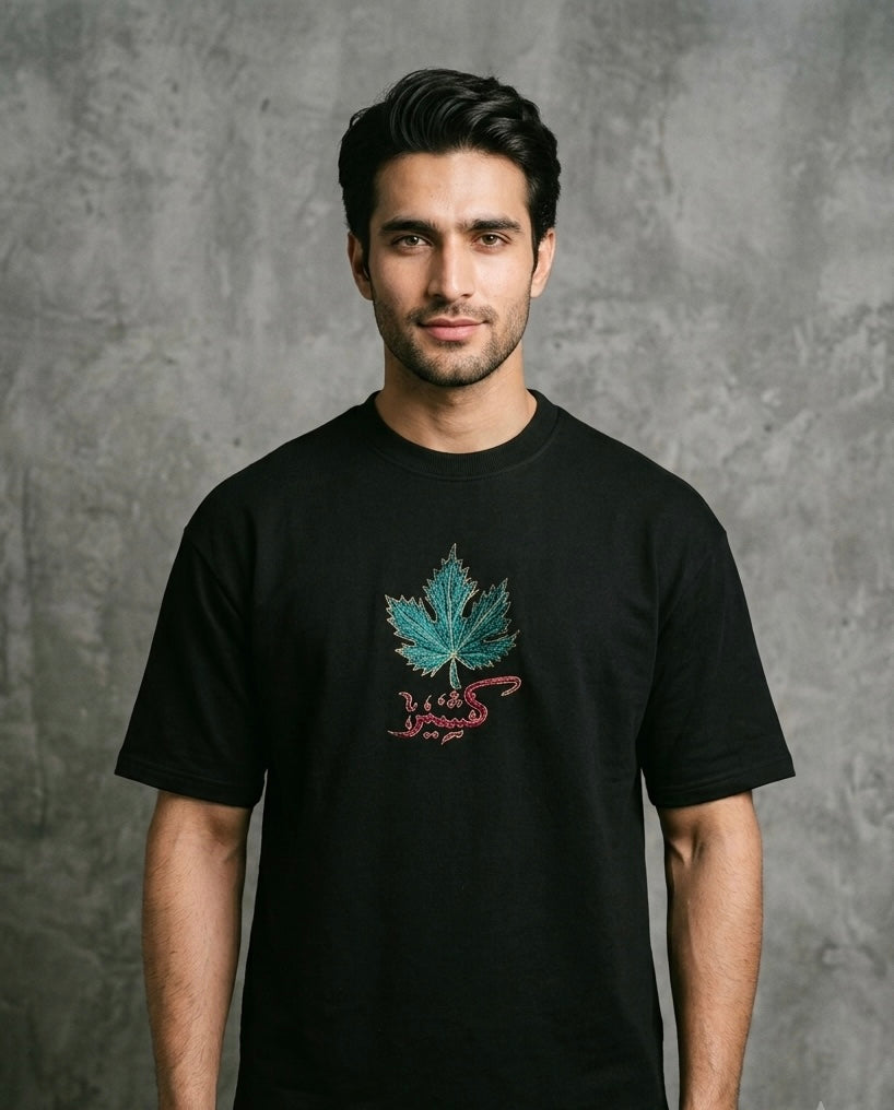 Farsh e Khas Shadow Embroidery Black T-shirt
