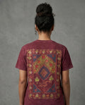 FARSH E KHAS SHADOW EMBROIDERY Acid Wash Maroon T-SHIRT