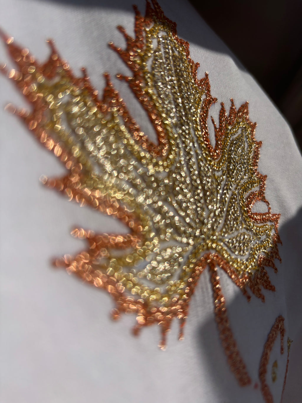Hand Tilla Exclusive White T-shirt with Chinar Embroidery
