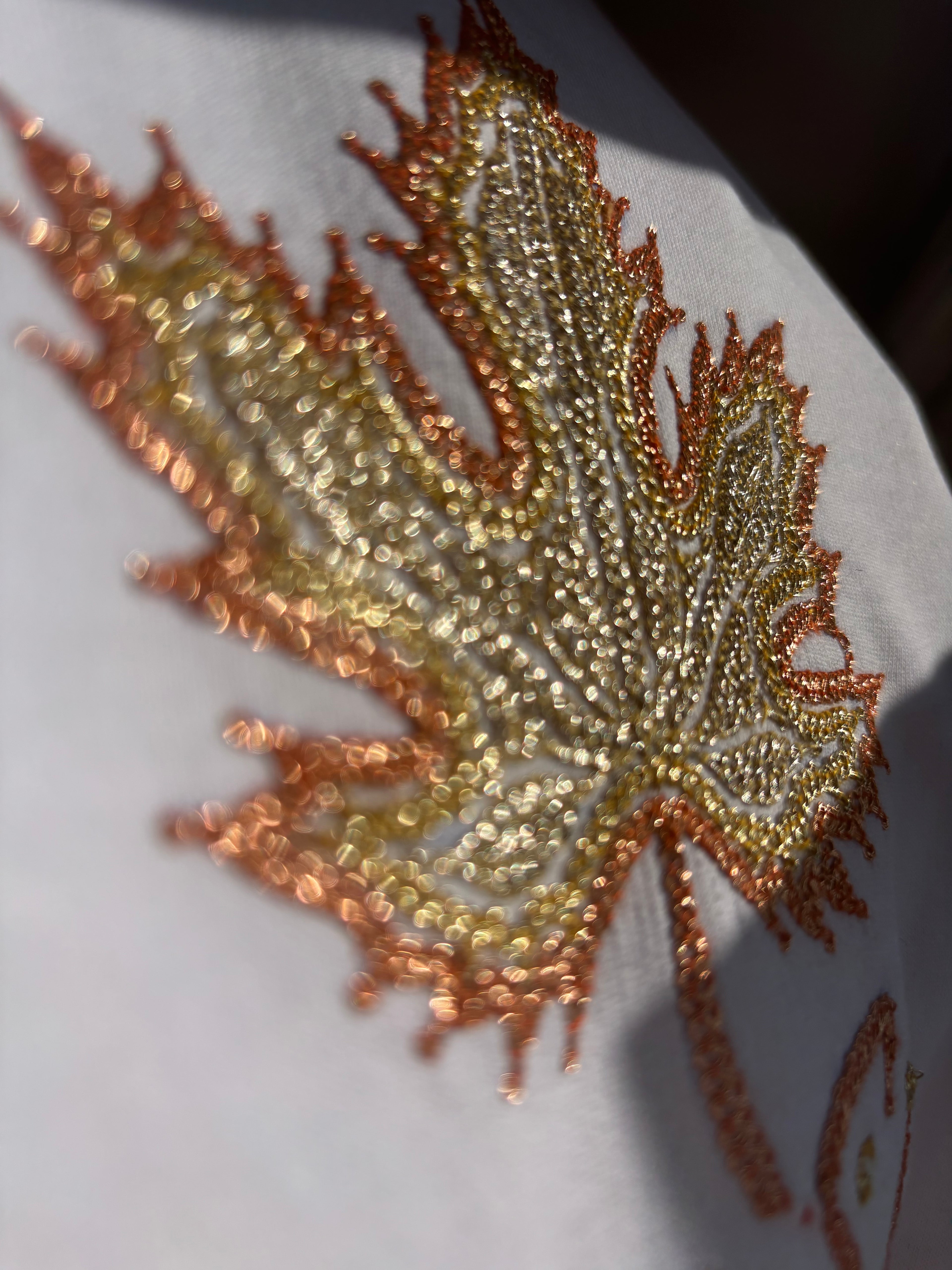Hand Tilla Exclusive White T-shirt with Chinar Embroidery