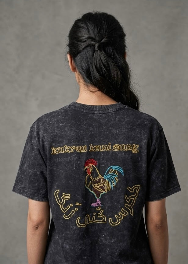 Kukras Kuni Zang Kashmiri Proverb Acid Wash T-shirt