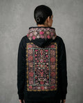 Floral Pattern Hood and Back Multi Colour Shadow Embroidered Hoodie
