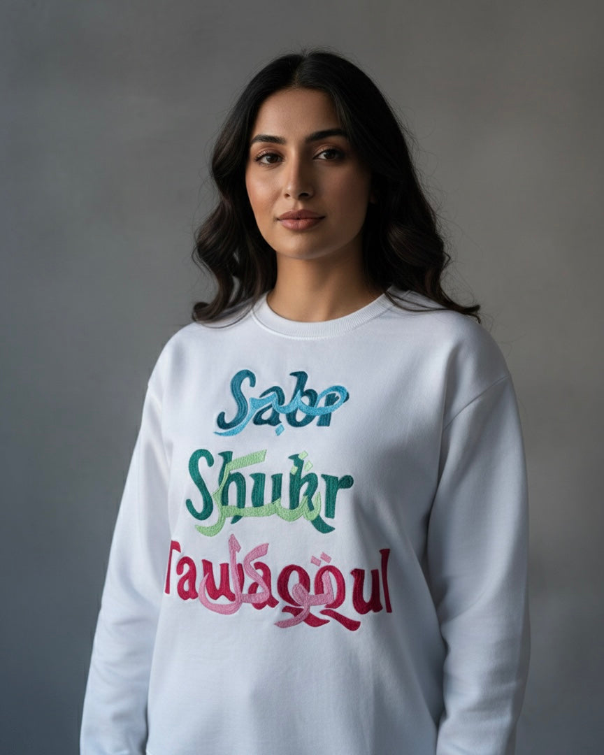 Sabr Shukr Tawaqqul Embroidered Sweatshirt