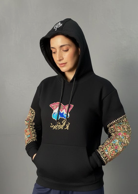 Hand Sozni Embroidered Farsh e Khas Hoodie