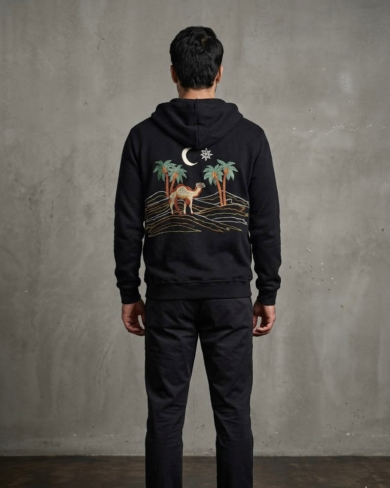 Arabian Night Inspired Silk Thread Embroidered Hoodie