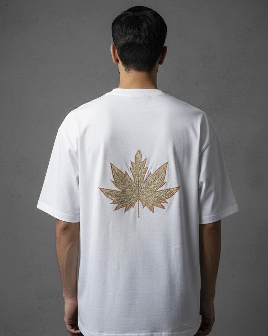 Hand Tilla Exclusive White T-shirt with Chinar Embroidery