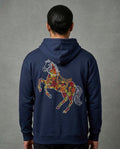 HAR CHÂTA WATAN KASHMIR DE AFGHAN PROVERB ON KASHMIR INSPIRED NAVY BLUE HOODIE