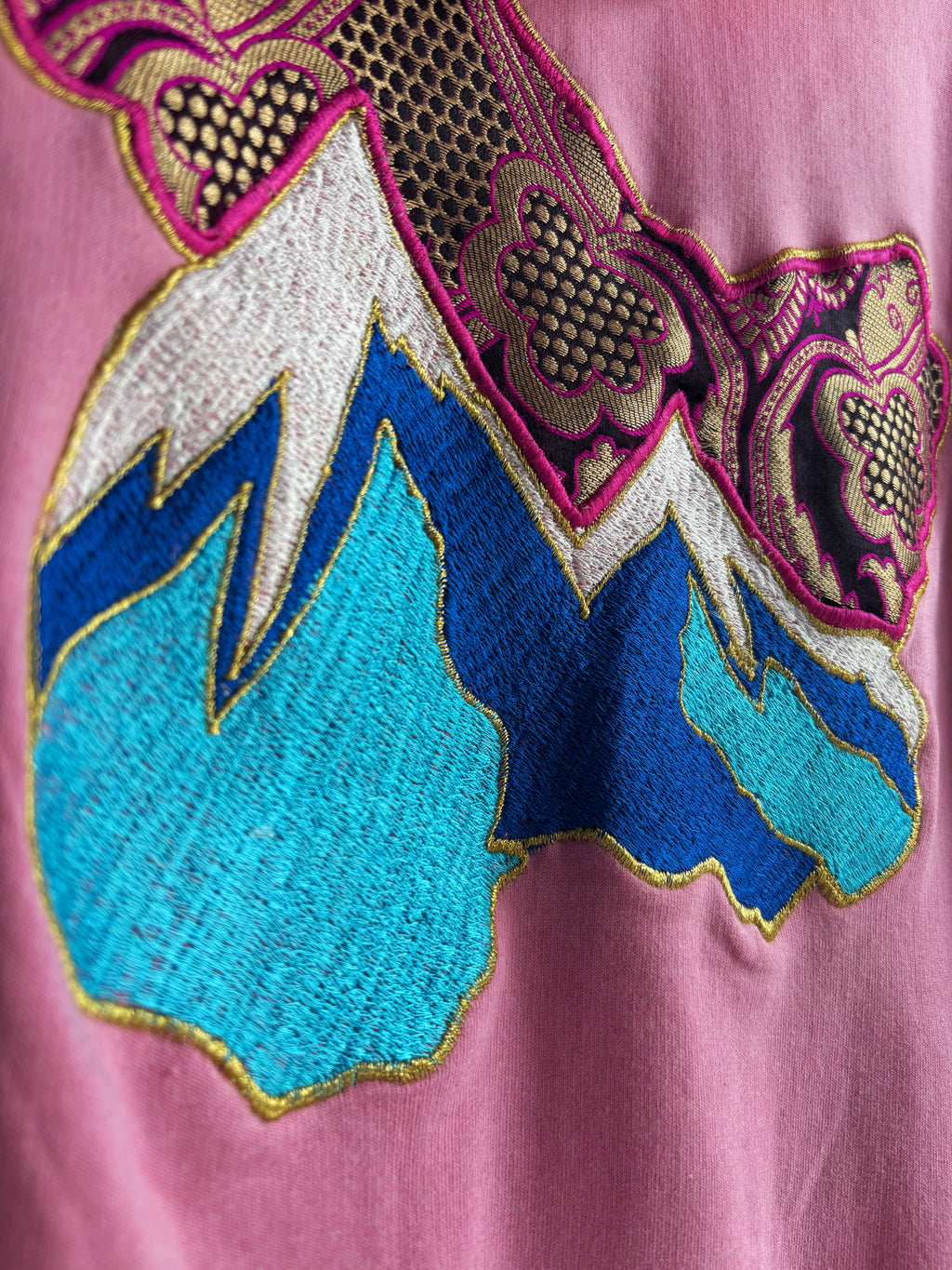 Kashmir Map Embroidery Pink Hoodie