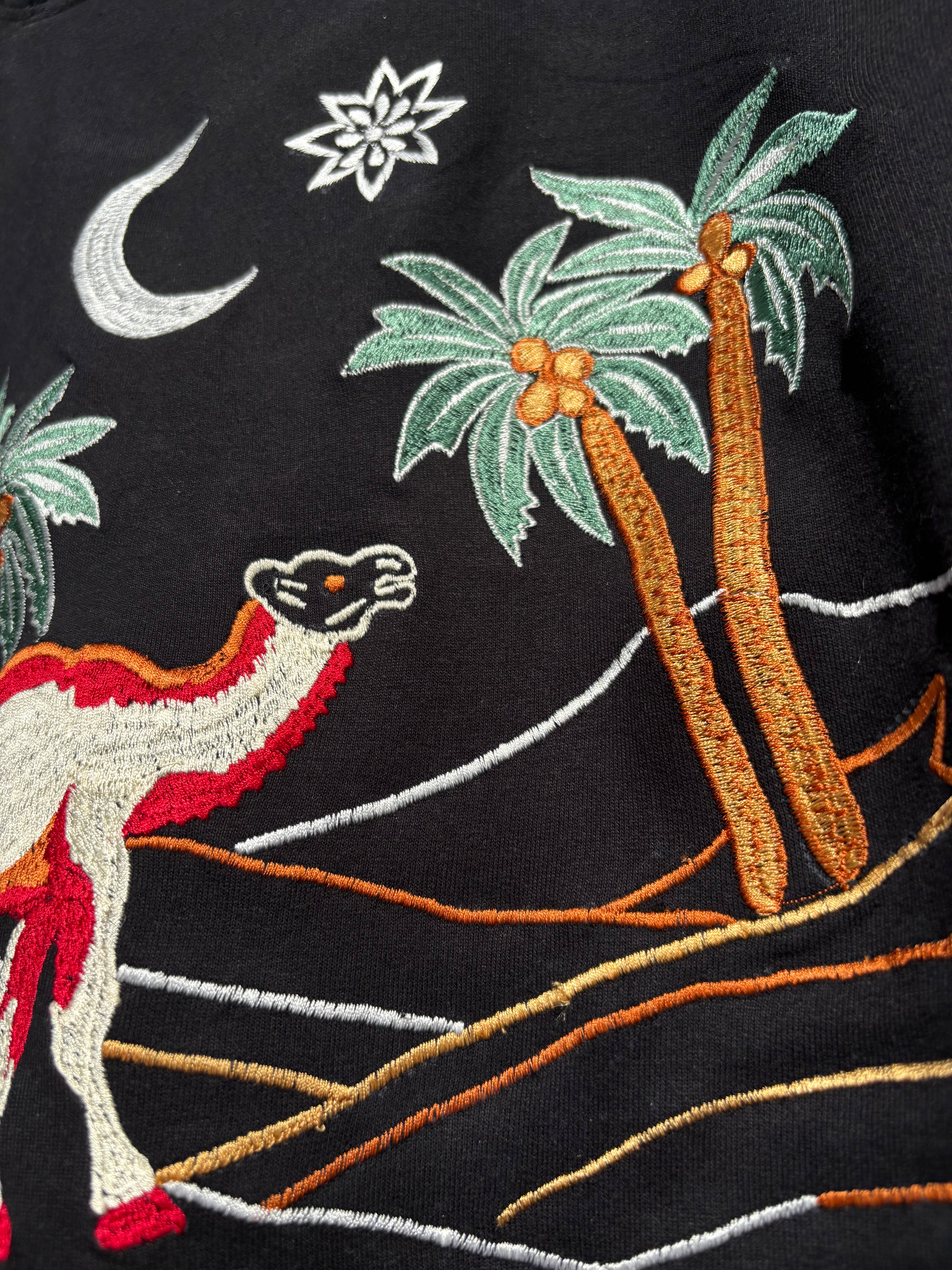 ARABIAN NIGHT INSPIRED SILK THREAD EMBROIDERED BLACK T-SHIRT