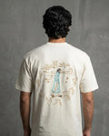 Time Does Not Wait for Anyone Arabic Quote Inspired Embroidered Off-White T-shirt