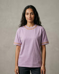 HAND TILLA EXCLUSIVE KASHMIRI NECK AND SLEEVE WORK Lavender T-SHIRT
