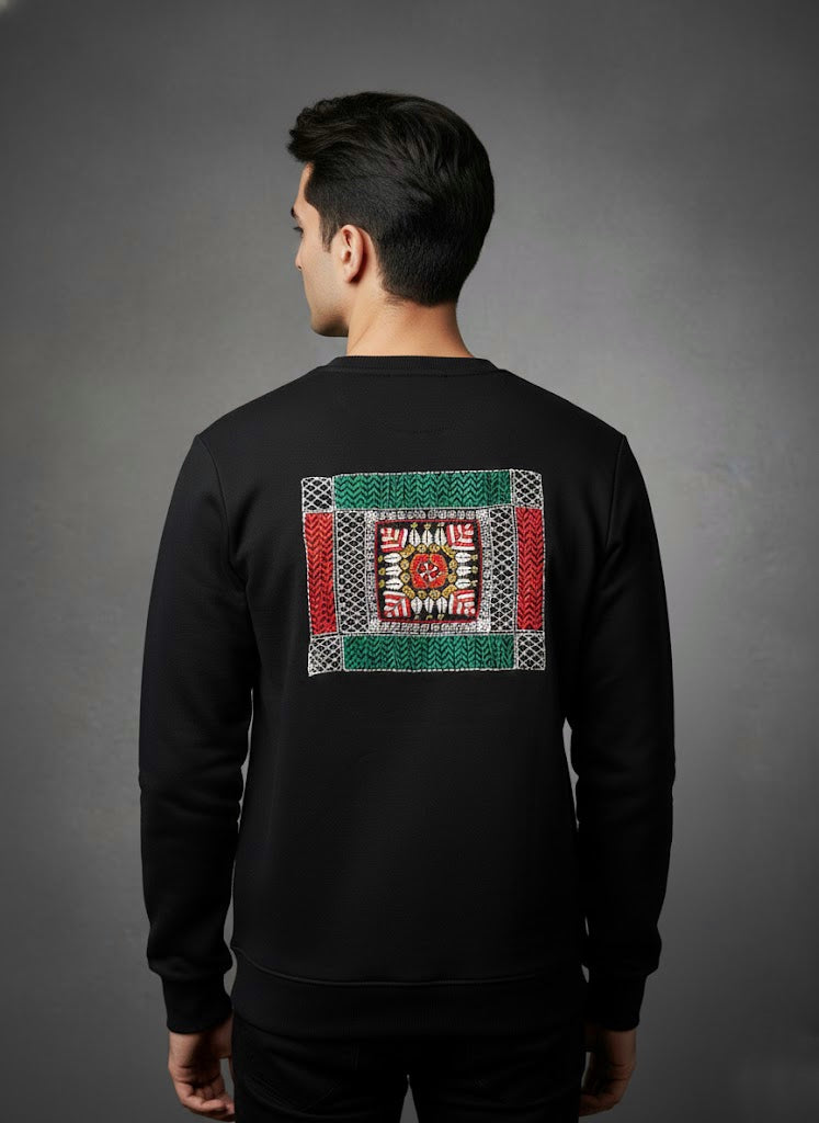 Palestine Inspired Keffiyeh and Tribal pattern Sweatshirt