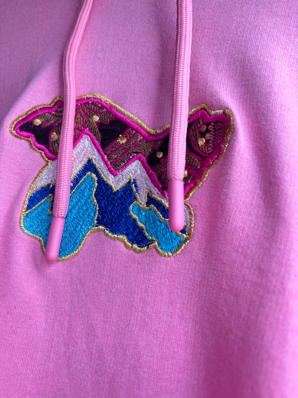 Kashmir Map Embroidery Pink Hoodie