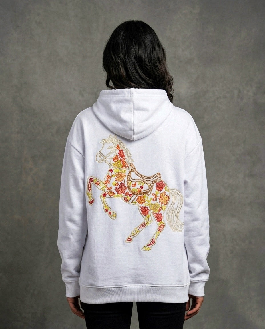 Har châta watan kashmir de Afghan Proverb on Kashmir Inspired White Hoodie
