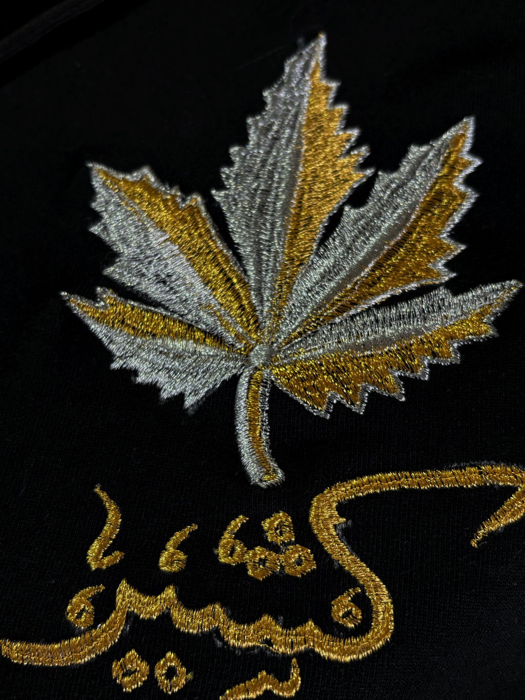 Kashmir Map Embroidery Black Hoodie
