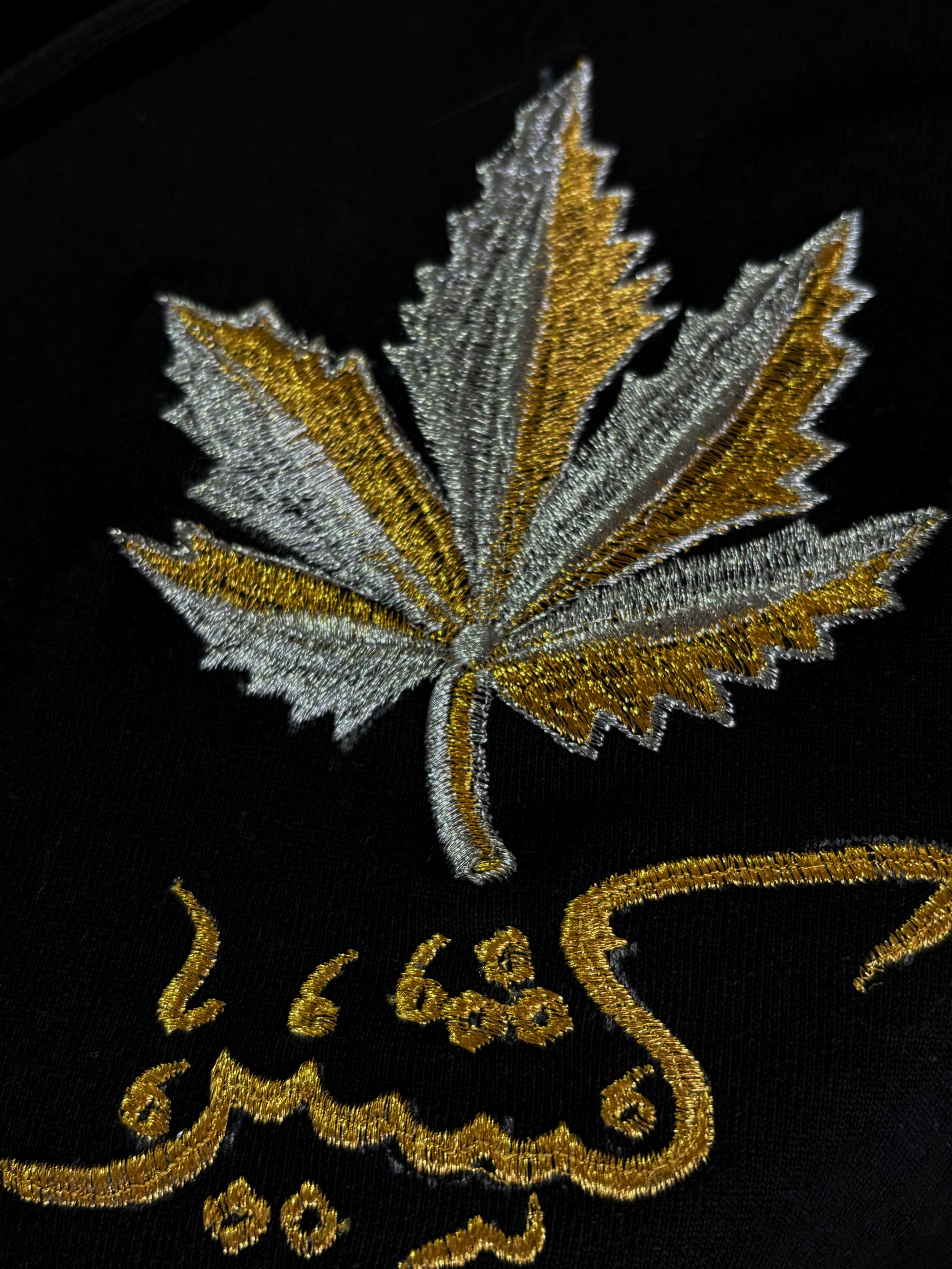 Kashmir Map Embroidery Black Hoodie