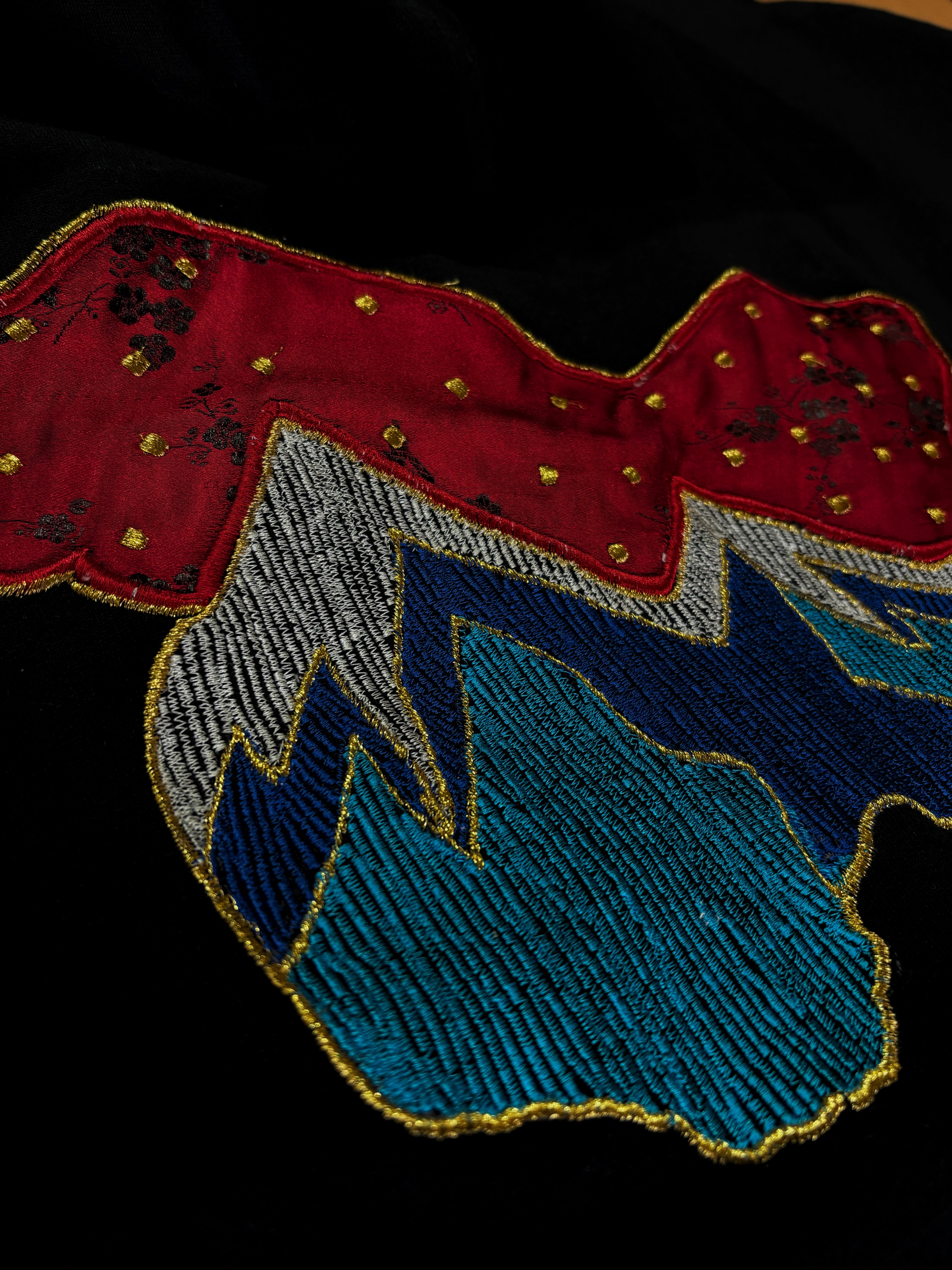 Kashmir Map Embroidery Black Hoodie