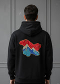 Kashmir Map Embroidery Black Hoodie
